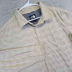 Vintage The North Face Shirt Men XL Beige Jacquard Aztec Grunge Classic Work 90s